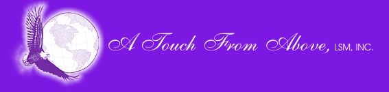 A touch from above logo in white color on purple background