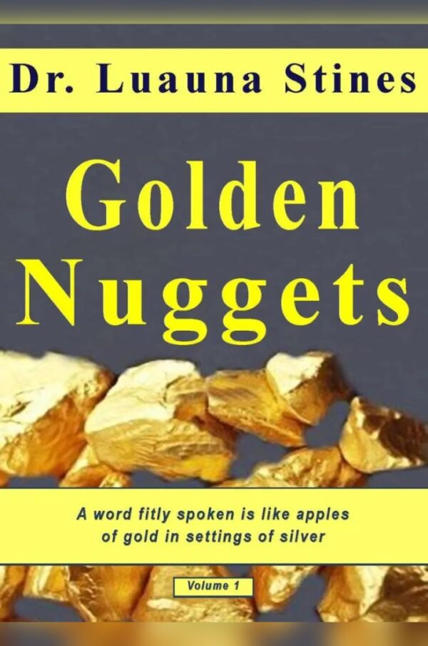 A book cover with gold nuggets on it.